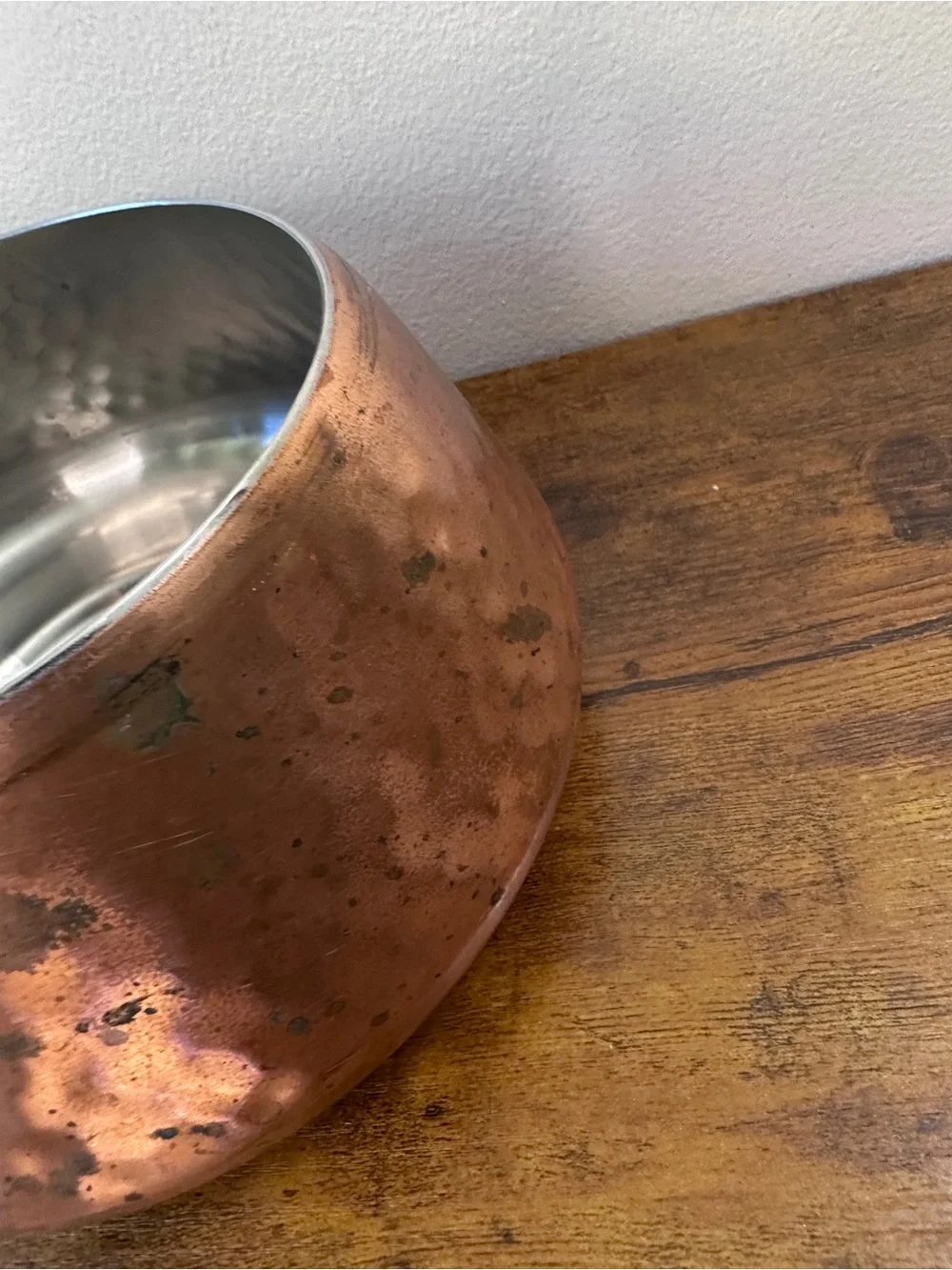 Vintage Spring Culinox Switzerland Copper Butter Warmer Pot Wood Handle